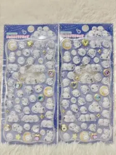 ストーンつき　ジュエルプチドロップ　シマエナガ　シール 2点セット売り