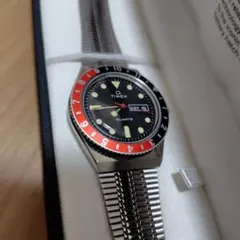 TIMEX Q クォーツ 腕時計 黒/赤 コークカラー