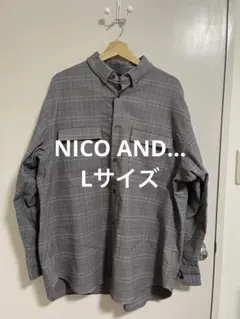 NIKO AND... グレー チェック柄 シャツ　L