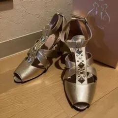 レベッカテイラー シャンパンゴールド レザーパンプス　スタッズ　36 23cm