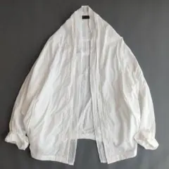19SS モユル センソユニコ 変形 コットンシャツ カーディガン M ホワイトのサムネイル