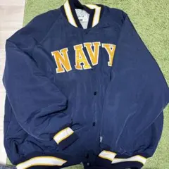 USA製 80s-90s DeLONG デロング NAVY ナイロンスタジャン
