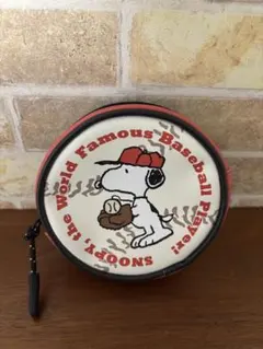 スヌーピー 野球ポーチ 円形