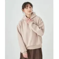 earth music&ecology☆メルトンカットフーディー☆ベージュ☆のサムネイル