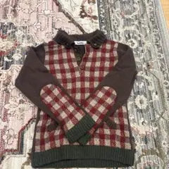 familiar チェック柄セーター 120