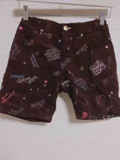エンジェルブルー 140 刺繍 コーデュロイ ショートパンツ