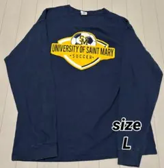 【L】セントメアリー大学 カレッジ ロンT 紺 GILDAN ギルダン