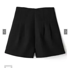 【新品未使用】GRL ハイウエストタックショートパンツ黒 Sサイズ　at1647