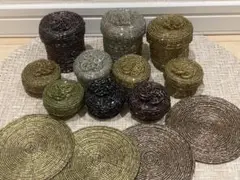 ビーズコースター、小物入れ