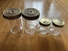 カントリー雑貨 ガラス瓶 4個セット