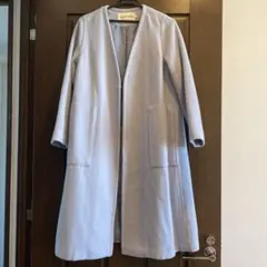 美品　薄手コート　レイビームス　ロングコート　ガウン　水色　S