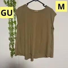 GU フレンチスリーブカットソー　チュニック　　　　　　　　　　　　　　　　M
