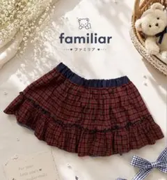 ぱち【新品未使用品】familiar　スカート(レギンス付き)　90cm familiar チェック柄スカート付きレギンス 90 - メルカリ