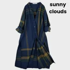 Sunny Clouds チェック ワンピース ロング コットン 羽織り L