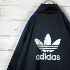 アディダス トラックジャケット プリントロゴ　 バックロゴ 花柄 黒 XS