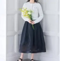 新品未使用チェスティ　シアードットフレアスカート　ブラック