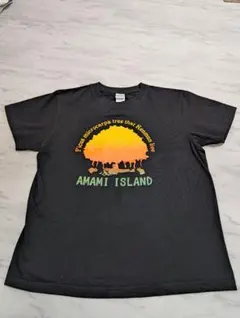 AMAMI ISLAND プリント Tシャツ ブラック