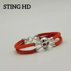 STING HD ブレスレット スカル グラデーション オレンジ シルバー 