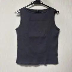 UNIQLO ユニクロ　リブボートネックノースリーブ　XLサイズ　グレー
