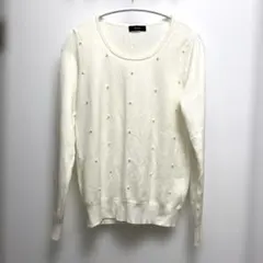 DUKE パール付きニット　Mサイズ オフホワイト　かわいい