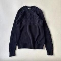 【美品】CARVEN コットン　ケーブルニット　Ｌ　ネイビー