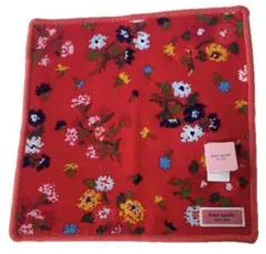 kate spade 新品 花柄 シュニール織ハンカチ レッドのサムネイル