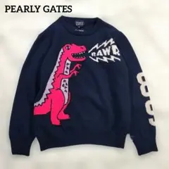 パーリーゲイツ PEARLY GATES ニット 恐竜柄 ウール 5 PEARLY GATES - パーリーゲイツ PEARLY GATES ニット 恐竜柄