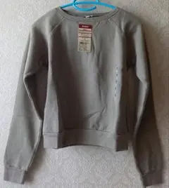 【タグ付新品】無印 ガゼット付クルーネックトレーナー　ベージュ長袖 秋冬　婦人S