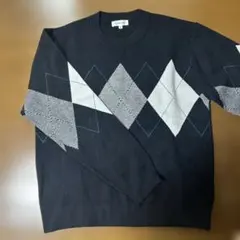 GLOBAL WORK ダイヤモンド柄 ニット M