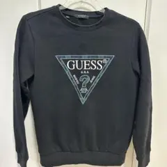 GUESS スウェット トレーナー ブラック ロゴ刺繍のサムネイル