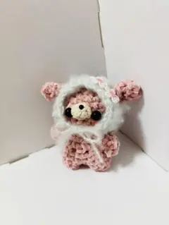 あみぐるみ　ハンドメイド　キーホルダー　たれ耳ちゃん　一緒におでかけ　もちふわ