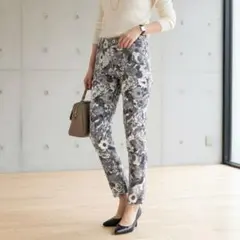 G8828*JILL STUART ジルスチュアート☆花柄☆パンツ☆グレー☆S