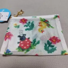 フェイラー ハイジ柄・転写プリント メッシュポーチ Sサイズ ホワイト