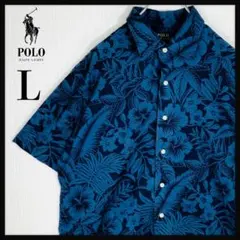 ポロジーンズ ラルフローレン ビンテージ　アロハシャツ 90s ボタニカル柄　M ポロジーンズ ラルフローレン ビンテージ アロハシャツ 90s ボタニカル