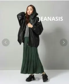 美品 JEANASISシンセティックレザーBIGフーディ【YOGA】