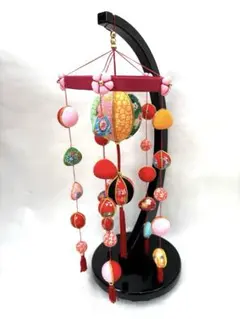 ひな祭り 吊るし飾り 赤 ピンク 吊り台付き