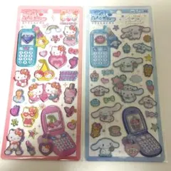 平成はっぴーフォン シール キティ シナモロール 2枚セット　サンリオ
