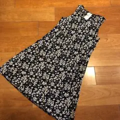 ローラアシュレイ　ワンピース　黒/ベージュ　花柄　クリーニング済