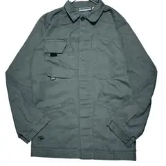 フランス molinel ワークジャケット ロゴ刺繍 カーキグレー