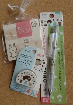 mizutama × MONOシャープ、古川紙工メモ帳 、カンミ堂フセンマーカー