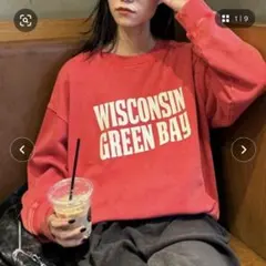 チャオパニックティピー　アシッドウオッシュ加工ロゴスウェットL