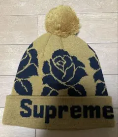 Supreme - Rose Beanieボンボンニット帽 ビーニー最安値 Supreme 'Rose Beanie'ビーニー ニットキャップ ローズ 薔薇