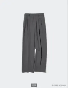 UNIQLO ユニクロ タックワイドパンツ ツータック 丈長め グレー