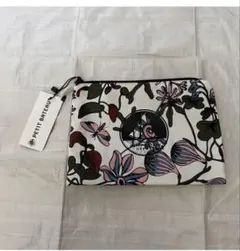 希少✨　美品　プチバトー　ロゴ入りポーチ　ボタニカルプリントのサムネイル