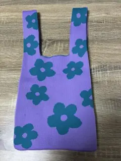 PUBLUX フラワー ジャガード ニット バッグ パブリュクス