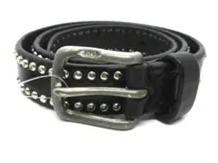 新品 J＆M DAVIDSON レザー スタッズ ベルト ブラック