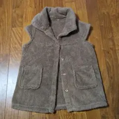 専用です⭐️ ブラウン フリース ベスト ボタン付き　L