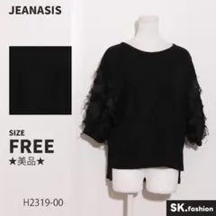 ★美品★ JEANASIS トップス カットソー　七分袖　袖フリンジ　切替のサムネイル