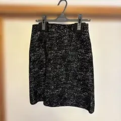 PAULE KA 黒と白のツイードタイトスカートのサムネイル