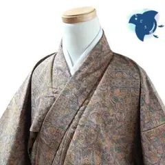 C6 ちどり屋 着物 小紋 洗える着物 化繊 花柄 紫 美品 - メルカリ